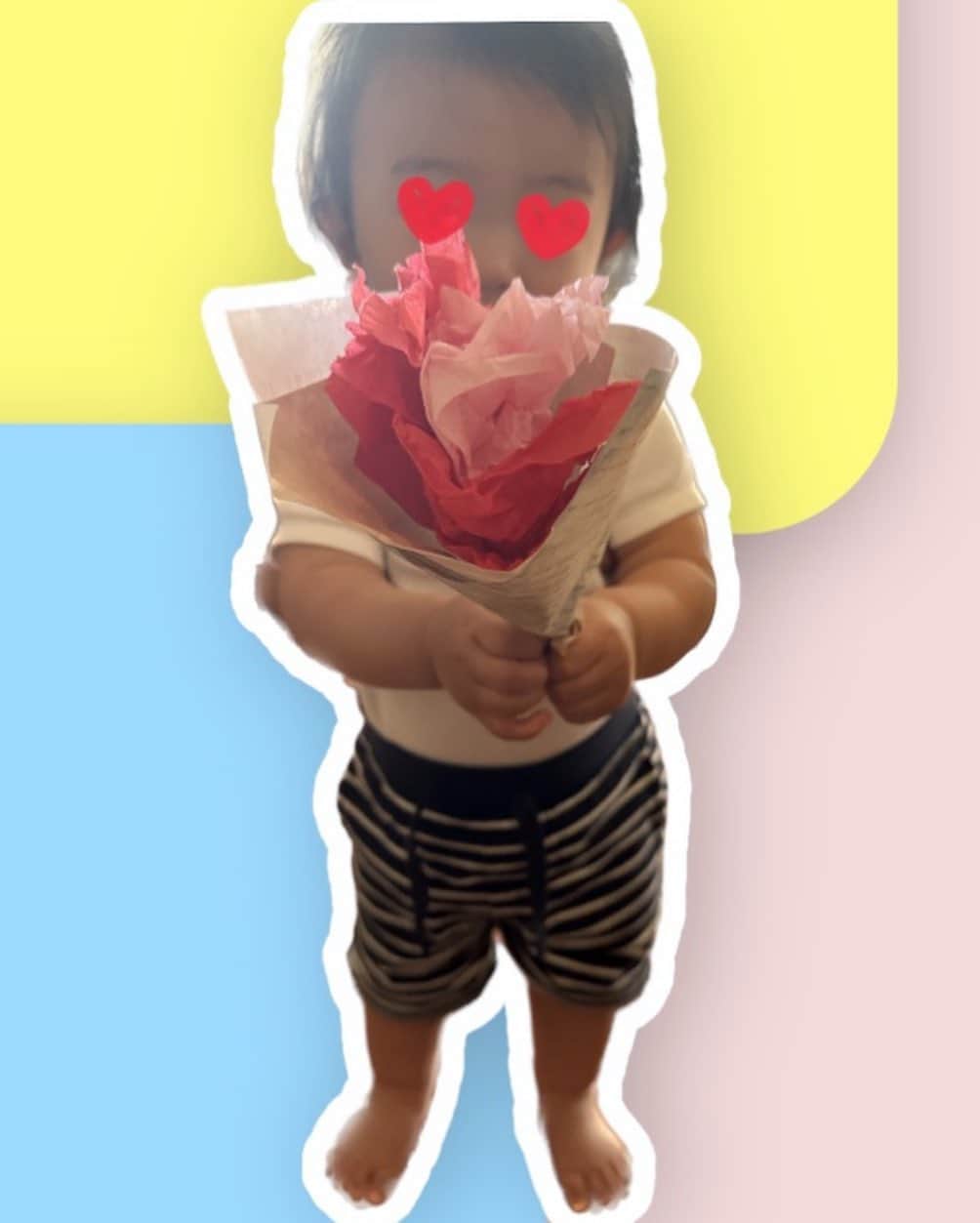 里海さんのインスタグラム写真 - (里海Instagram)「#母の日 #mothersday 💐 私の初めての日！ 少し早めに息子と夫から お花をもらいました❤️❤️❤️ 息子はお花をシッターさんと 手作りしてくれました❤️❤️❤️ 初めての贈り物❤️❤️❤️ 一生大事にします！！！  我が家のメンズは女性にお花を 贈れる素敵なメンズ達です🥰  幸せ❤️  #生後7ヶ月　#firstmothersday」5月12日 20時09分 - satoumi0330