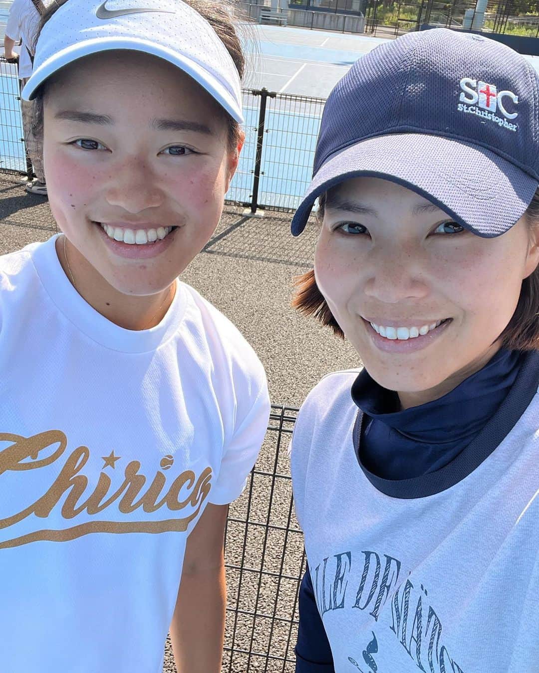 尾崎里紗のインスタグラム：「@riko_riko16tennis ✨😆 ⁡ ⁡」