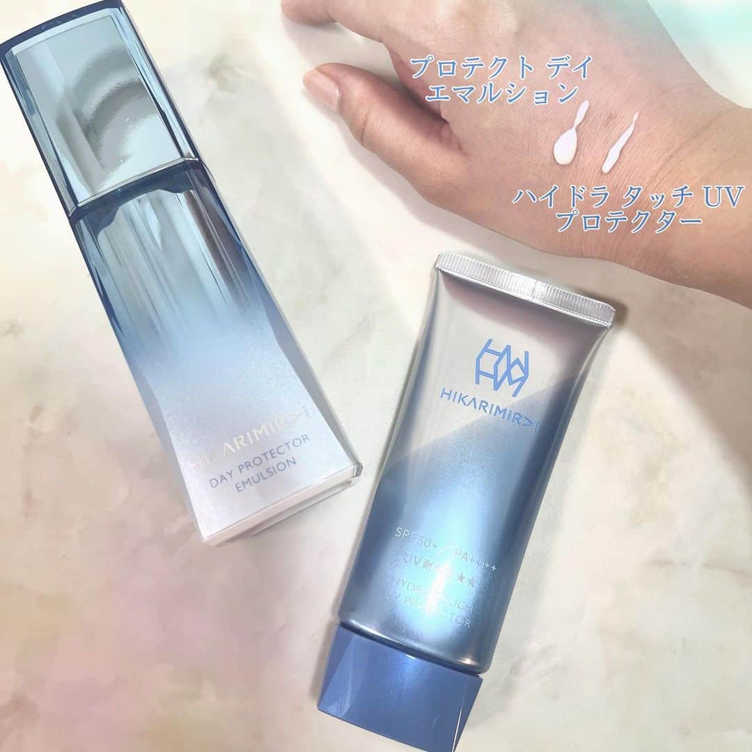滝川りおさんのインスタグラム写真 - (滝川りおInstagram)「HIKARIMIRAIさま( @hikarimirai_beauty )の 💙プロテクト デイ エマルション 💙ハイドラ タッチ UV プロテクター 💙デイ ケア リップ CL 💙デイ ケア リップ RD のご紹介𓂃𓍯  ◎特長 “プロテクト デイ エマルション” ︎︎︎︎︎︎☑︎日常の紫外線や乾燥から肌を守る日中用乳液。 ︎︎︎︎︎︎☑︎ 紫外線や乾燥から肌を守り メラニンの生成をおさえ、シミ･ソバカスを防ぐ。 ︎︎︎︎︎︎☑︎ SPF30 PA++  “ハイドラ タッチ UV プロテクター” ︎︎︎︎︎︎☑︎強い紫外線から肌をしっかりと守る日焼け止め。 ︎︎︎︎︎︎☑︎ SPF50+、PA++++、UV耐水性★★ ︎︎︎︎︎︎ “デイ ケア リップ CL” ︎︎︎︎︎︎☑︎乾燥･紫外線から守る、日中用リップクリーム。 ︎︎︎︎︎︎☑︎SPF21  “デイ ケア リップ RD” ︎︎︎︎︎︎☑︎ 乾燥･紫外線から守る、日中用リップクリーム。 ︎︎︎︎︎︎☑︎ほんのり色づくレッド系カラー。 ︎︎︎︎︎︎☑︎SPF21  ◎使用感 “プロテクト デイ エマルション” 伸びがよく、華やかな香りに気分も上がる プロテクト デイ エマルション🌹  さらっと軽い仕上がりでベタつきも気にならず メイク前にも使いやすい🙌🏻  SPF30 PA++で紫外線対策もできるので 外出はしないけど窓から入ってくる紫外線が気になる💭 ってときにもおすすめです♡⃛  保湿も紫外線対策もできる プロテクト デイ エマルション✨️ スキンケアでUVケアもできるって嬉しいな‪‪〜❤︎‬ ⸒⸒  “ハイドラ タッチ UV プロテクター” ジェル状のクリームでみずみずしく まるで美容液のように心地よく塗れる ハイドラ タッチ UVプロテクター✧*  きしみ感や白浮きもなく快適に使用できます♪  撥水性があるので 汗が気になるこれからの季節にも嬉しいですね🌈ᵕ̈*  みずみずしさだけじゃなく ハリツヤある仕上がりもお気に入り⸜❤︎⸝‍  “デイ ケア リップ CL” なめらかにスルスルと伸びがよく 心地よい使用感のデイ ケア リップ CL♫  仕上がりふっくらハリツヤ‎𖤐 ̖́-‬  軽いつけ心地なのに高保湿で 保湿力が持続するのも嬉しいポイント♡⃛  カラーもクリアなので リップ下地としてもおすすめです🪄︎︎◝✩  “デイ ケア リップ RD” 口紅のように唇に色をつけながら 唇のケアもできるデイ ケア リップ  RD💄  うるおい＆透明感のある自然な発色で ツヤめく唇に⟡.·*  デイ ケア リップ CL同様、塗りたてのうるおいが 長時間続くのも嬉しいです🥰  コンパクトなサイズ感なので 持ち運びにも便利🙌🏻  HIKARIMIRAIさまのアイテムは パッケージも高級感が溢れ、使用感も抜群！ 気になる方はぜひチェックしてみてくださいね🧚‍♂️🫧‪  #ヒカリミライ #hikarimirai #ハイドラタッチUVプロテクター #プロテクトデイエマルション #デイケアリップ #美容 #スキンケア」5月12日 22時11分 - riodao.t