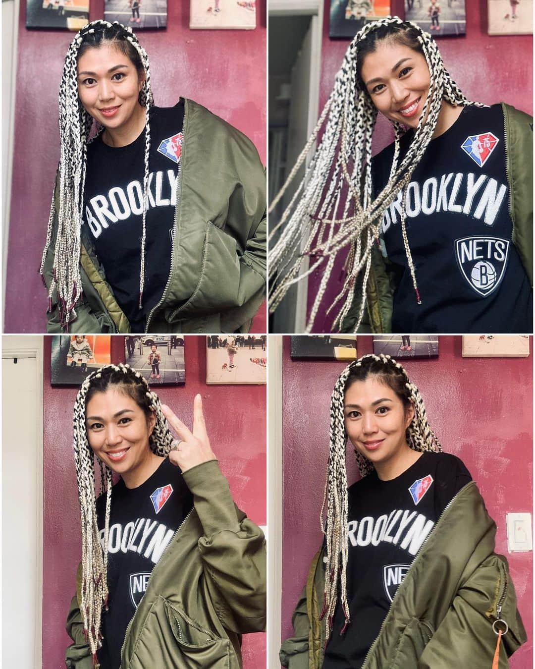 中鉢明子さんのインスタグラム写真 - (中鉢明子Instagram)「🇲🇱📸 Thank you, Franka 😘 for  #amazing #HairBraid #hairstyle #hair  🇺🇸We’re back to #NewYork #NYC   ニューヨーク戻りました。「旅立ちは素敵な髪型で行かないと。ニューヨーカーが驚く髪型にしてあげる！」って娘と私の髪を出発ギリギリまでやってくれたフランカさん、#ありがとう！日本とはレベルの違う厳しい生活の中でもお金を受け取らない方というのはいて… そんな新しい出会いもあり愛情いっぱいの帰国となりました。それで髪の毛の写真送ってと言われたので撮りました。毛先の赤のアクセントが気に入ってます。敏感なニューヨーカーにも早速「エンドの赤の部分が見たことないわ！どこでやったの？」なんて言われました😉👍  さて、しばらく家を出ていたの翌朝から役所周りです。今年は私が10年前に取得したアーティストグリーンカード(永住権)更新年です。それと長男のパスポートも更新年です。  お昼ご飯は、ダディが恋しかった、コテコテのチャイニーズフードをコーラで流し込むってやつです。(笑)   夜遅くにニューヨークに着いたのですが、どこでも爆睡できる子どもたちは、翌朝いたって普通に起きてなにもなかったように学校へ行きました。完全に普段通り戻ってます。(笑) しばらくまだマリの写真も更新します！  #子育て #マリアメリカ日本 #ヘアスタイル #ブレイディング #ママスタイル #ニューヨークスタイル」5月12日 22時23分 - akiko_harlem