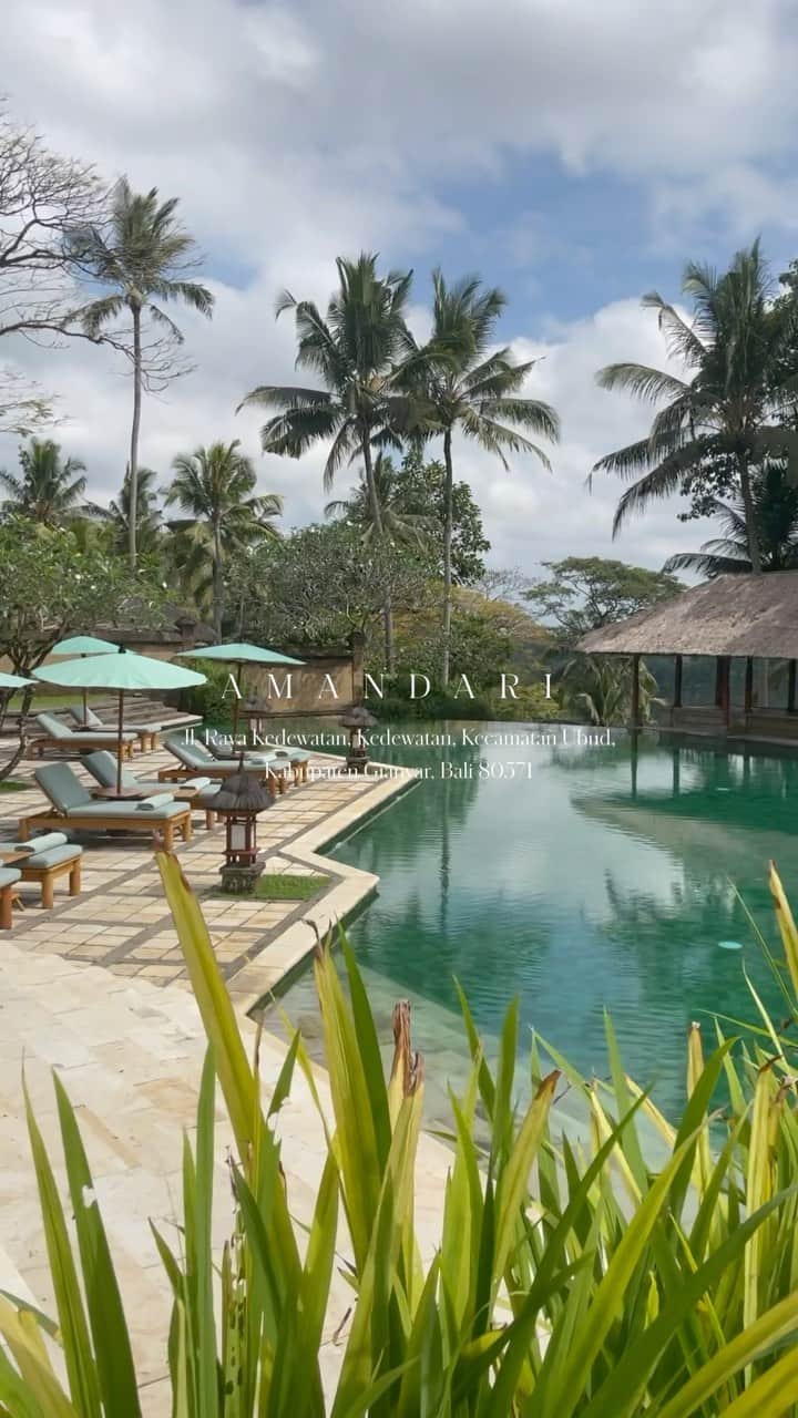 JUNNAのインスタグラム：「@amandari_resort   📍Jl. Raya Kedewatan, Kedewatan, Kecamatan Ubud, Kabupaten Gianyar, Bali 80571   #バリ  #only」