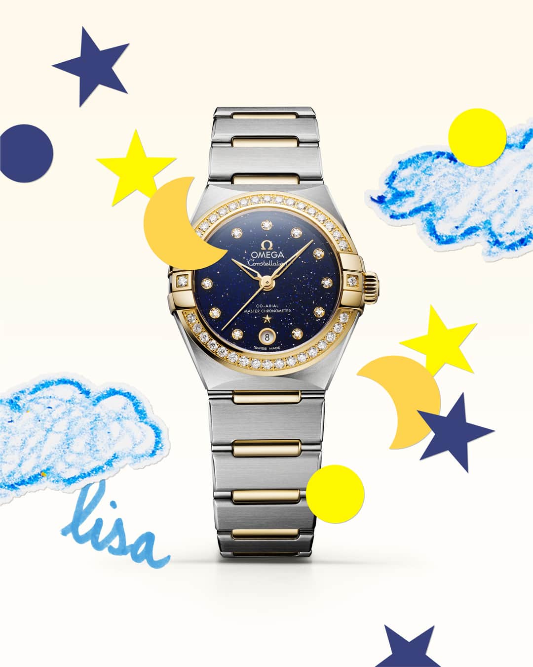 オメガのインスタグラム：「The Constellation Aventurine is a star-inspired accessory that any Mum would love.   #OMEGA #OMEGAConstellation #OMEGAWithLove」