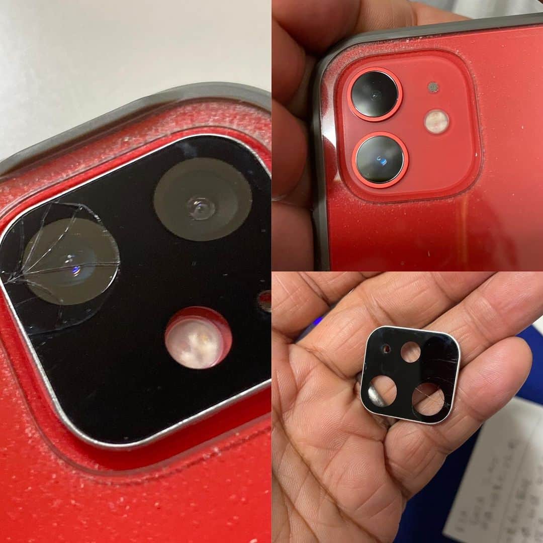 森田繁のインスタグラム：「数日前に｢割れてしまった！｣と書いたiPhone12のカメラは、無傷でした。あまりにもピッタリだったのでガラス製保護フィルムをじぶんで貼ったことを忘れていたのでした。割れたのはそちらのほう。」