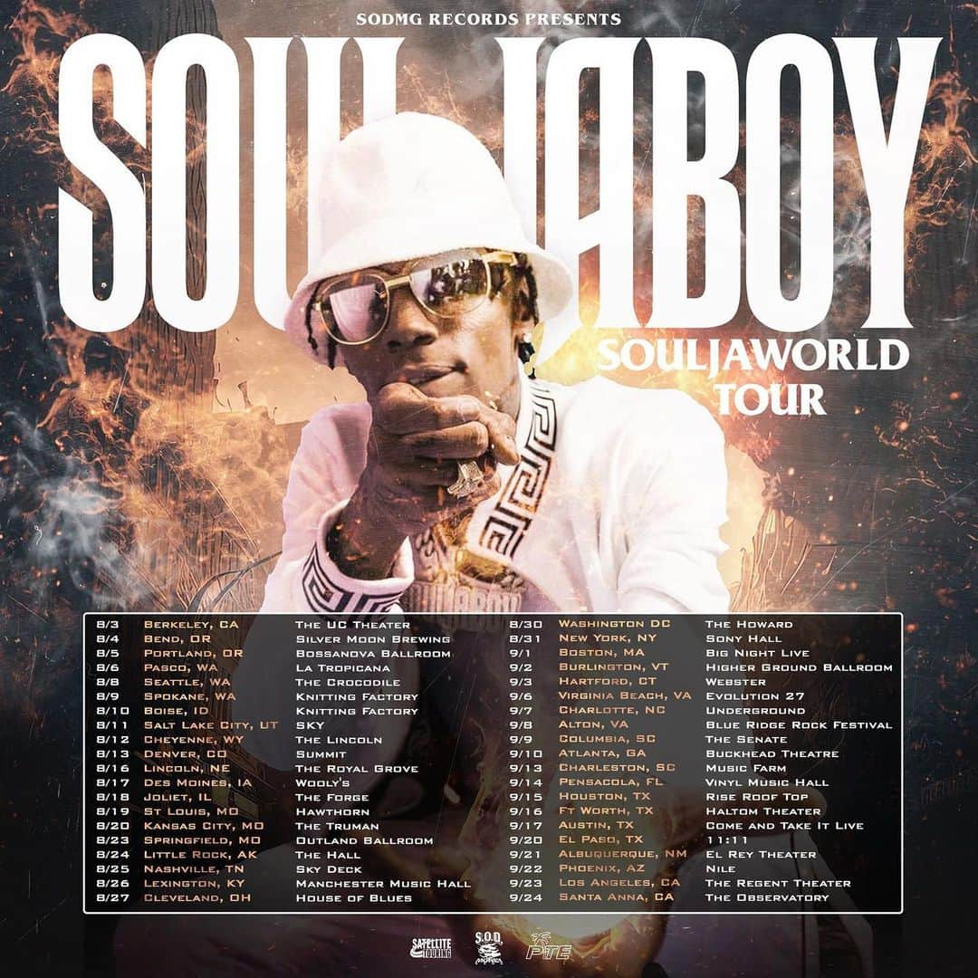 ソウルジャ・ボーイ・テレムさんのインスタグラム写真 - (ソウルジャ・ボーイ・テレムInstagram)「#SOULJAWORLD tour ‼️‼️‼️ get your tickets 🎫 🎟️ today at  www.Soulja-Boy.com 📱 💻 🖥️」5月13日 1時51分 - souljaboy