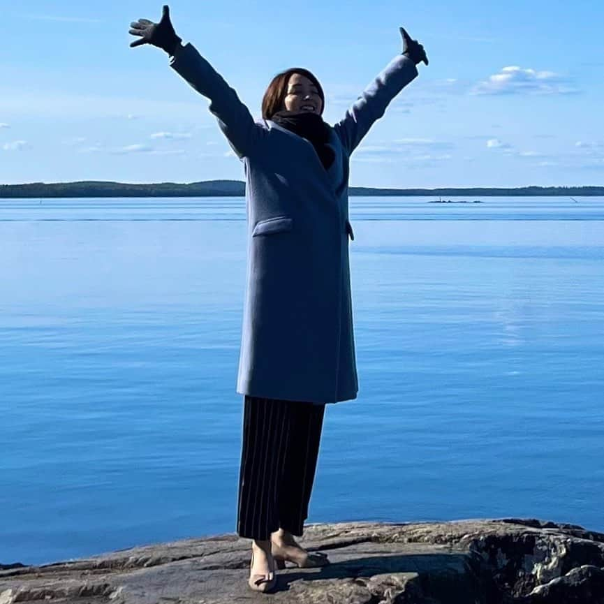 酒井美帆のインスタグラム：「in Finland🇫🇮  5月で最高気温5°❄️ 風も吹いて寒かった… 🥶🥶🥶」