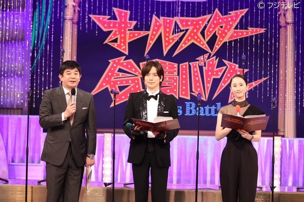 松井玲奈のインスタグラム：「【📺お知らせ】 5/14（日）19:00～ フジテレビ系『平成令和ヒット曲を100人が熱唱！オールスター合唱バトル』に出演しています！ DAIGOさん、伊東アナウンサーと番組進行をさせていただきました！出演者の皆さんの熱い熱いガチンコの合唱バトル、ぜひご覧ください✨」