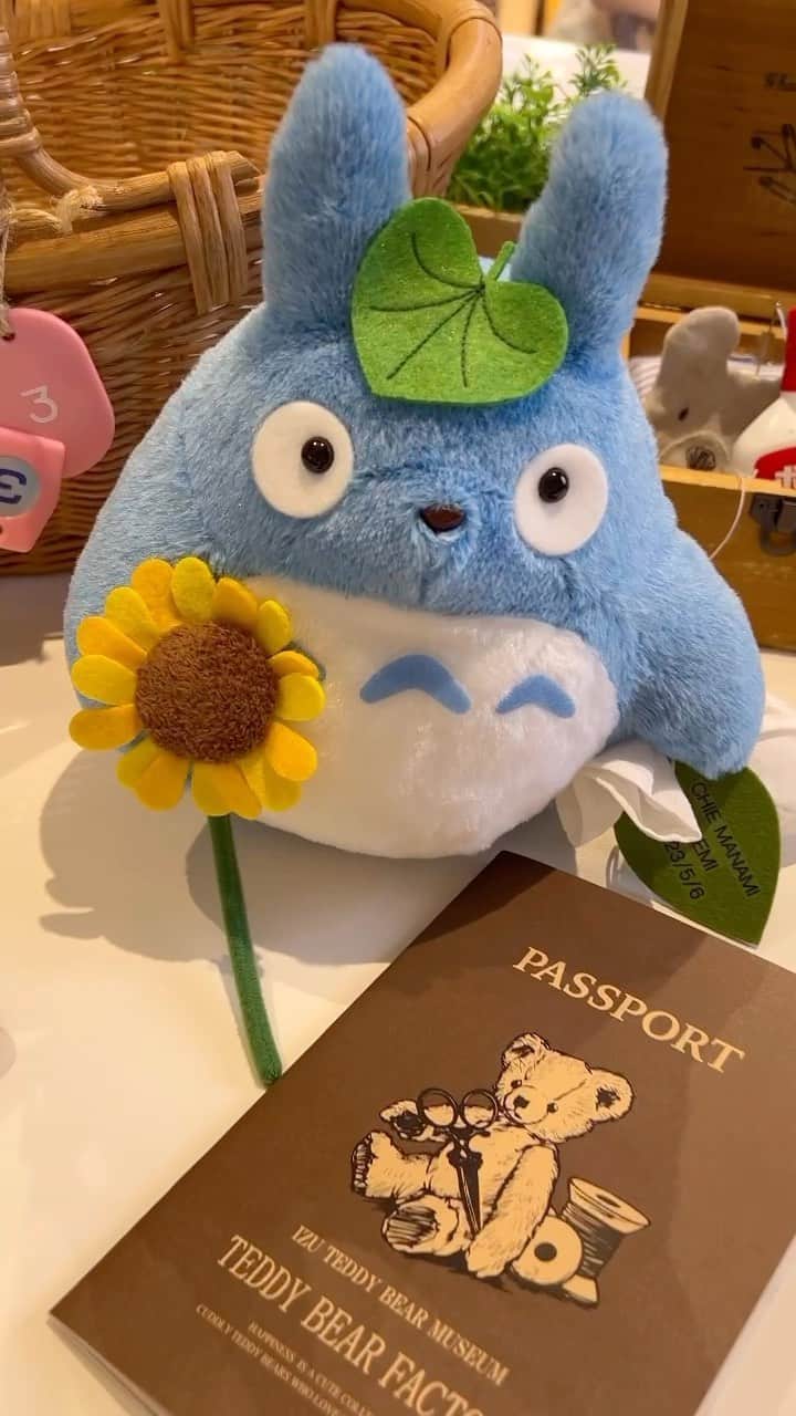 れみぱんのインスタグラム：「大雨で暇なのでリール作った🙆🏻‍♀️ 伊豆テディベアミュージアムのワークショップ🧸人気で土日はすぐ予約埋まるみたい！ 天才だからとびきりかわいいトトロ作れたよ🫶🏻」