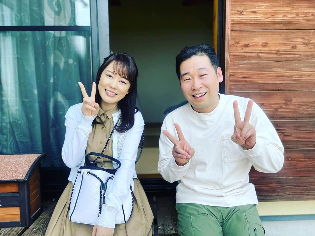 丘みどりのインスタグラム：「前野朋哉さんと…☆  #前野朋哉  さん #丘みどり#映画 #映画撮影#晴れの国」