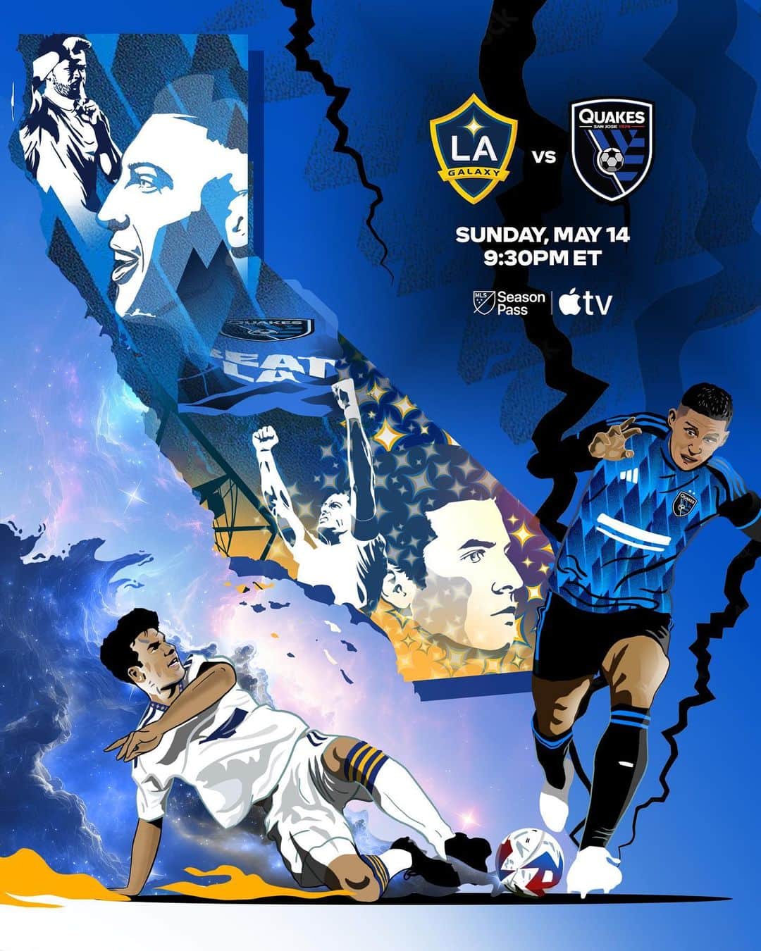 Major League Soccerのインスタグラム：「NorCal or SoCal? Only one can be king. 👑  The 96th edition of the Cali Clasico kicks off Sunday at 9:30pm ET on #MLSSeasonPass on @AppleTV and FS1.」
