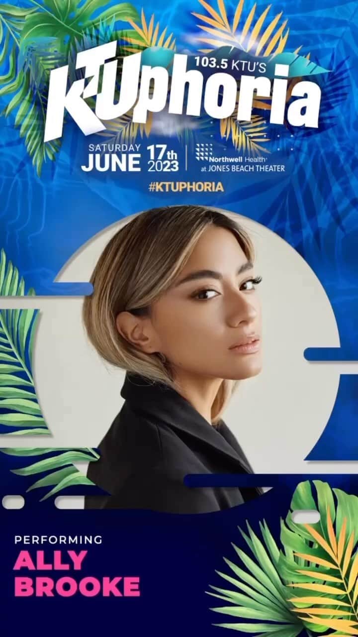 のインスタグラム：「So excited for @allybrooke to hit the stage @1035ktu #KTUPHORIA Saturday, June 17th at @northwelljbt 💃Also featuring kylieminogue Minogue, @deborahcox @therealtaylordayne @daya @kristinewmusic and more to be announced! Get your tickets now at Ticketmaster.com!👈🏽」