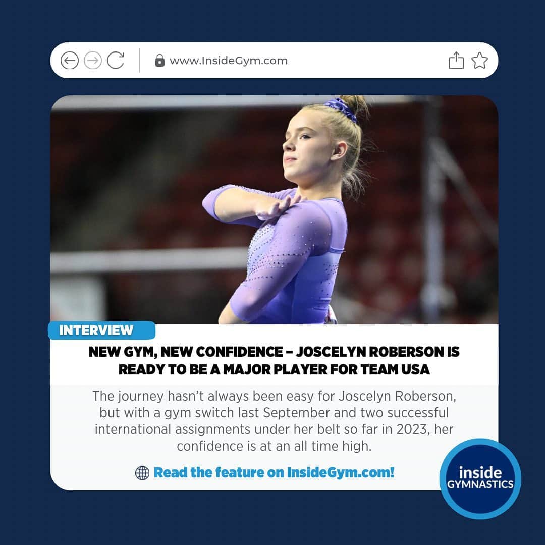 Inside Gymnasticsさんのインスタグラム写真 - (Inside GymnasticsInstagram)「New on InsideGym.com! Joscelyn Roberson talks about her gym switch last year, how her gymnastics and confidence have improved, meeting the legendary Oksana Chusovitina at her first World Cup in Cairo and more!   🔗Link In Bio!」5月13日 10時00分 - insidegym