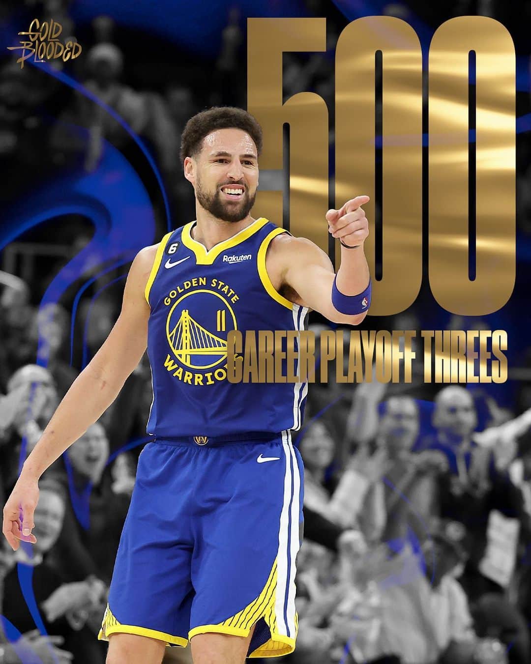 ゴールデンステート・ウォリアーズのインスタグラム：「500 club.  Klay joins Stephen Curry as the only players in NBA playoff history to reach the mark.」