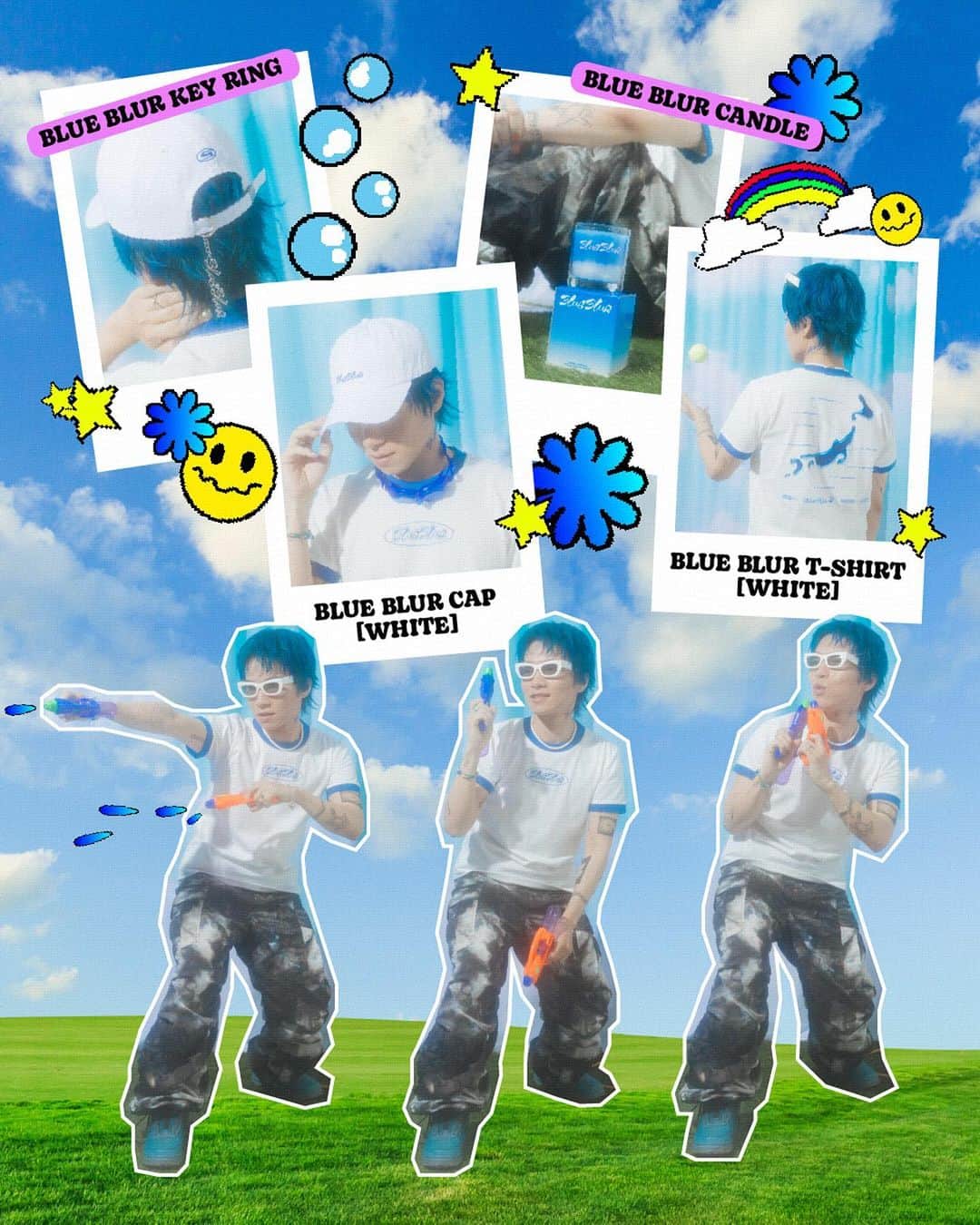 SIRUPのインスタグラム：「SIRUP「BLUE BLUR TOUR 2023」 オフィシャルグッズ👕  本日5月13日（土）21:00からchannel SIRUP プレミアム会員先行発売スタート🔥  プレミアム会員様限定で¥10,000（税込）以上ご購入の方に「BLUE BLUR TOUR」フライヤーデザインポスターを1枚プレゼント🎁  ▼詳細はこちら https://sirup.online/wp/blueblurtour-officialgoods/  画像は @danbabeboo さんに作成頂きました🙏  [Model] Dan / 150cm @danbabeboo ※Sサイズを着用 SIRUP ※Sサイズを着用  [Credits] Photo : haruta @harutaaaaaaa Hair : TAKAI @rr_takai_  #blueblur #blueblurtour #sirup」
