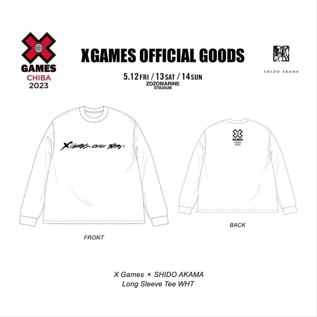 のインスタグラム：「【X Games Chiba 2023】 @xgamesjapan  2023.05/12.13.14 @ ZOZOマリンスタジアム - - - XGames Chiba 2023 Official Goods X GAMES×赤間紫動 : long sleeve Tshirt　 販売価格：4,000円 税込 - - - X Games Chiba 2023 オンラインショップ https://xgamesjapan-shop.com - - - #XGames  #XGamesJapan  #XGamesChiba #赤間紫動 #shidoakama #calligraphy#calligrapher#drawing#tokyo#japan#calligrafia#kaligrafi#caligrafo#shodo#abstractpainting#abstractart#avantgardecalligraphy#前衛書道#墨象#白黒#书道#서예#書道」