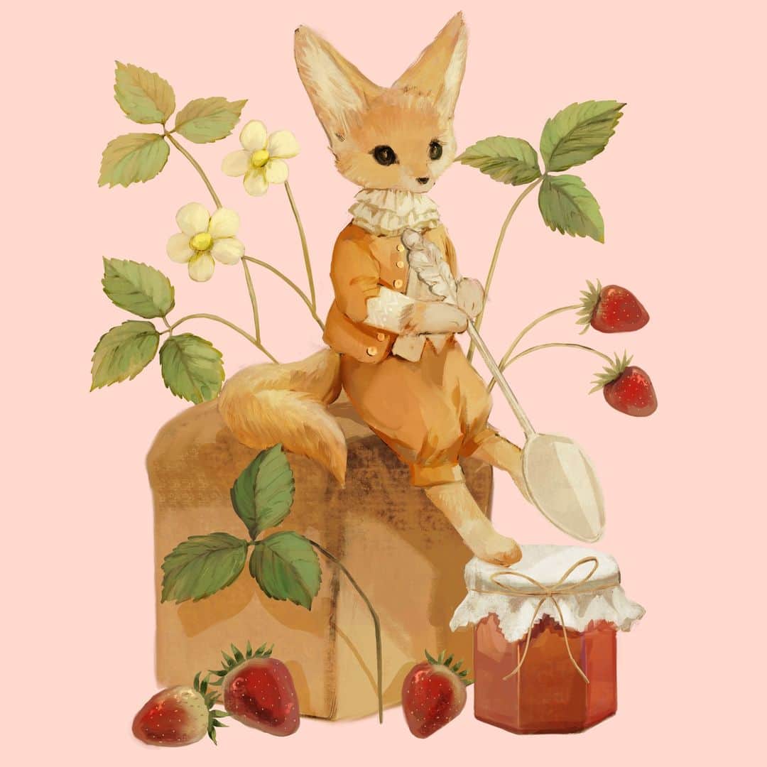 tonoのインスタグラム：「RoyalPrincessAlice様とのコラボで描かせていただきました。 「森のパン屋さん」 http://royalprincessa.shop-pro.jp/」