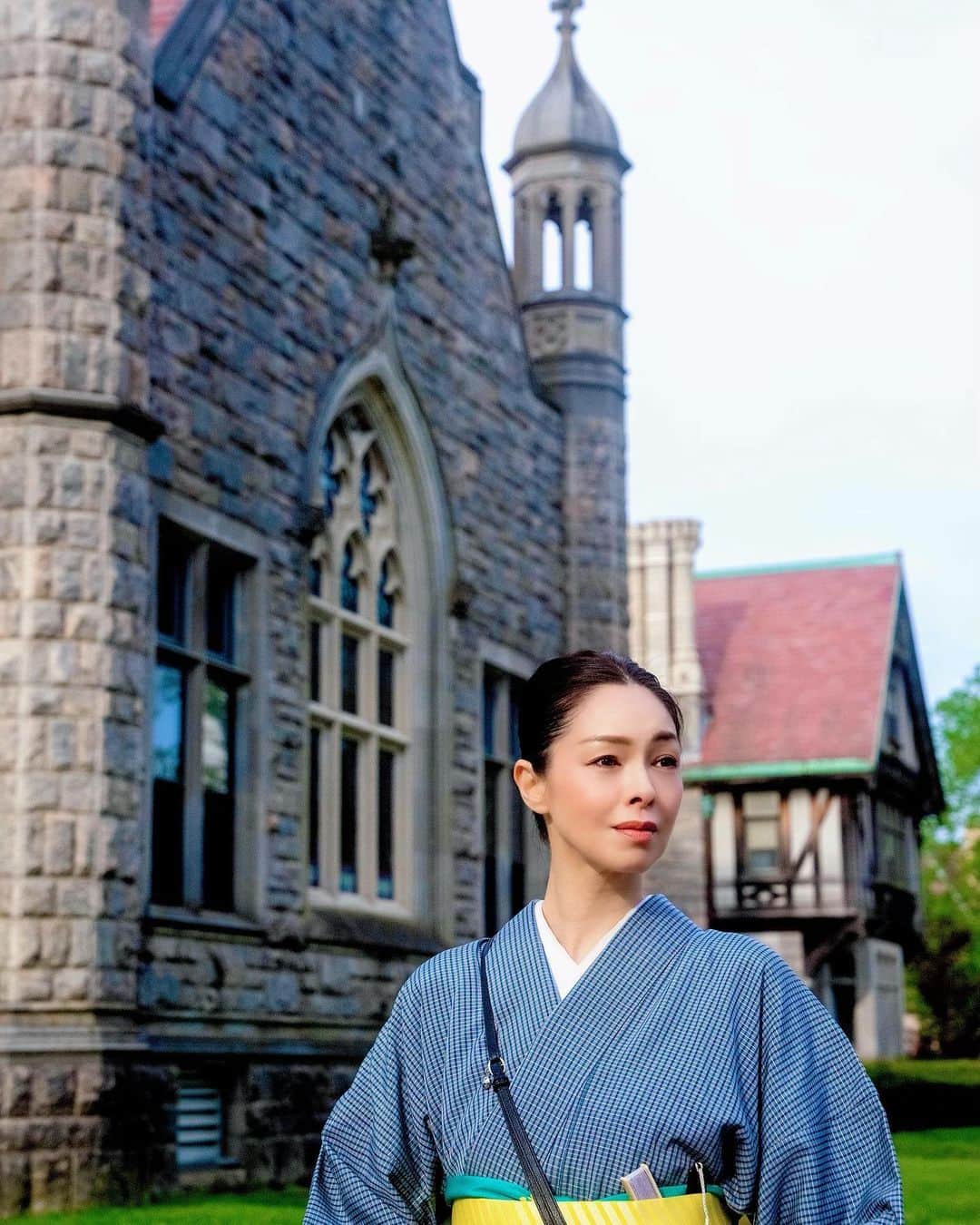 川原亜矢子のインスタグラム：「ジョン万次郎が暮らした町を訪ねて #fairheaven #masachussetts #usa #travel #johnmung #kimono #幕末 #歴史 #着物 #日常着物」