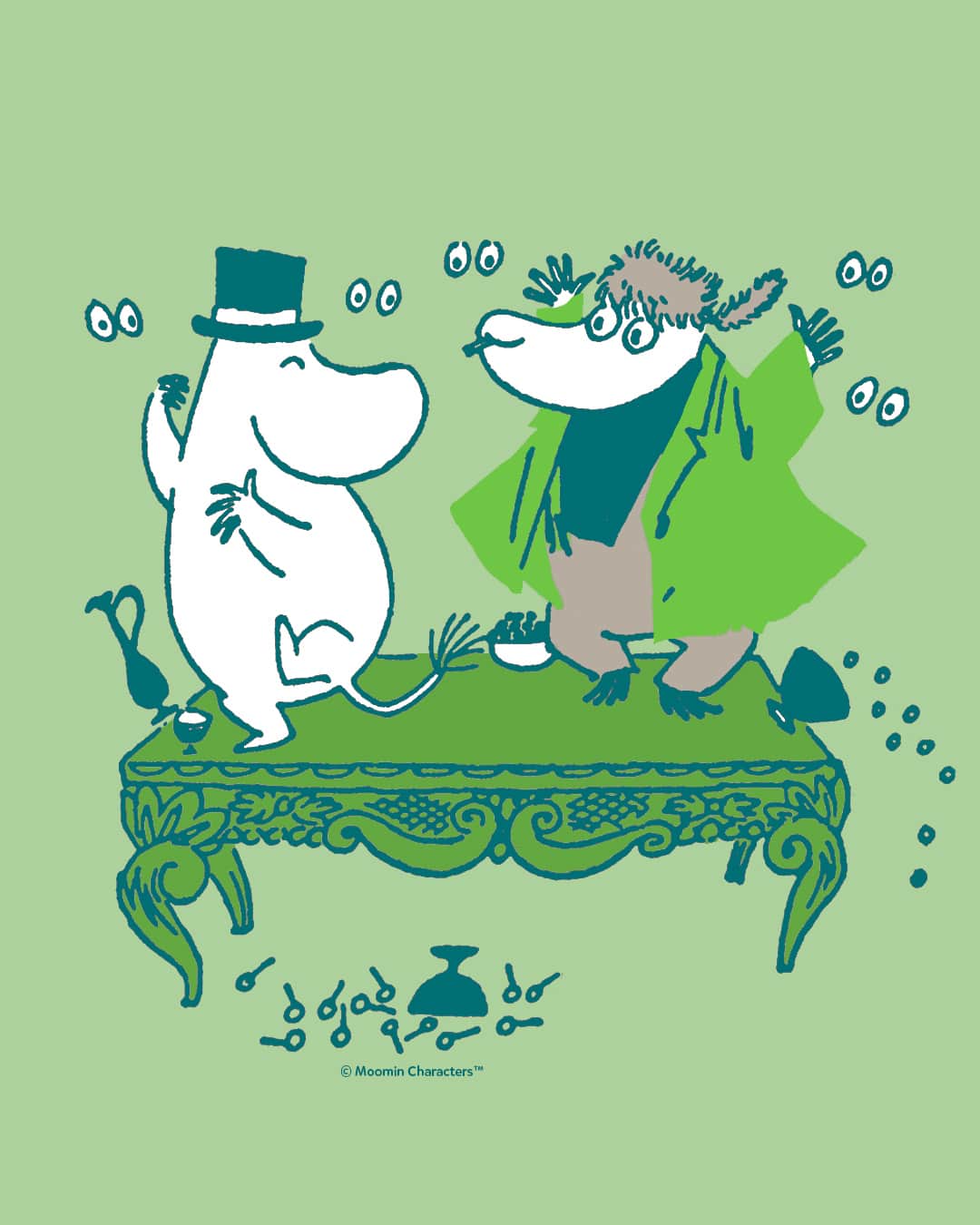 ムーミンさんのインスタグラム写真 - (ムーミンInstagram)「Are you in a Moominous party mood this Saturday? 😉 Have a fantastic day filled with music, laughter, and good vibes! 💃🕺🎶💚 #moomin #moominofficial」5月13日 14時57分 - moominofficial