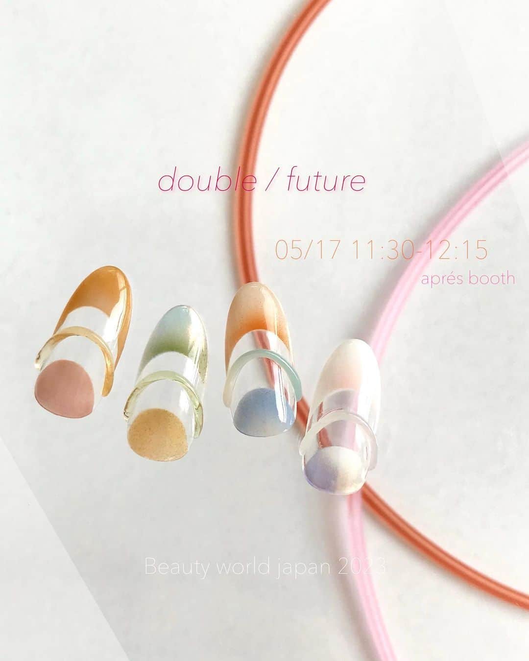 ryo kitamuraさんのインスタグラム写真 - (ryo kitamuraInstagram)「- double / future tube -  Beauty world japan 2023 - @apresnailjapan ブース( @nailpartner ) 🌼05月17日 11:30-12:15  最終日のデモは近未来溢れるモードなスタイルのダブルくり抜きフレンチ👽 一枚のマスキングシールでできる、複雑そうに見えてめちゃくちゃ時短なデザインになっています🤭  @toysbyinity ネンドジェルを使ったグラデーションフューチャーチューブもデモストレーションします🧡  この日のモデルはおしゃれなメンズなんでぜひ見にきて下さいね✌️  #フューチャー#フレンチネイル」5月13日 17時16分 - ryo_kitamura