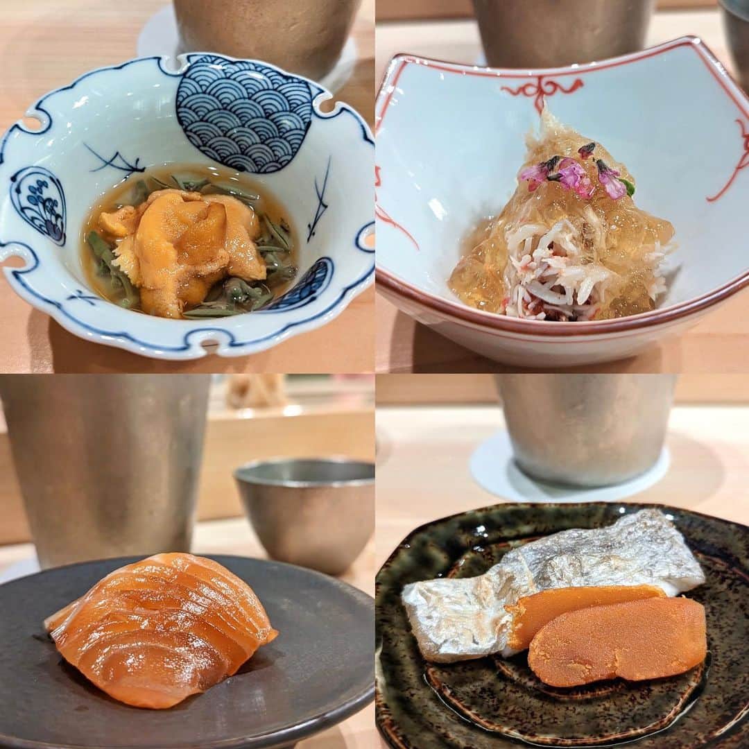 大見さなえさんのインスタグラム写真 - (大見さなえInstagram)「西麻布『利崎』🍣5月12日オープン🎊 奥渋に本店を構え、予約が取れない人気店！ ⁡ 2号店に青山、3号店に恵比寿、 そして今回4号店が西麻布に登場🐥✨ ⁡ 伝統的な江戸前寿司をもっと気軽に 多くの人に味わっていただきたいとのことで おまかせコース1本のみ！15,000円(税込) ⁡ つまみと握りがバランスよく20品ほどでてくる！ つまみは毛蟹やふぐの焼き白子、 鮑は肝付きで追い飯でまぜまぜ🤤🍚 ⁡ 握りものどくろや、甘くねっとり白いか、 とろけるイワシなど。どれも最高だった。 ⁡ この日は特別に雲丹も出してくださった🥺💓 ⁡ お店の方も気さくな方で 気を張らずにお鮨に楽しめる🍣 ⁡ 店舗によって料金も違うそうなので 用途に合わせて、友達とやデート 回らないお鮨デビューにも良さそう🙆‍♀️ ⁡ ーーーーーーーーーーーーーーーーーーーーーー おまかせコース📝 15,000円(税込) •じゅんさいとバフンウニ •桜鱒 燻製 •噴火湾 毛蟹 •カラスミと太刀魚 •春子鯛 •イワシ •ハマグリ •フグの白子 •金目鯛 酒蒸し •蒸し鮑 肝 •塩釜 まぐろ 漬け •塩釜 まぐろ 中トロ •ノドグロ •ボタン海老  •雲丹 •穴子 •赤だし •玉子 •かんぴょう巻き •トロタク ーーーーーーーーーーーーーーーーーーーーー エリア 西麻布 予算  15,000円〜20,000円 オススメ　イワシ ーーーーーーーーーーーーーーーーーーーーー #鮨利崎 #鮨利崎西麻布 #鮨 #西麻布鮨 #江戸前寿司 #めぐログ_西麻布 #めぐログ_鮨 #おすし #すし #寿司 #西麻布グルメ #西麻布ディナーnewopen #japanesefood」5月13日 17時31分 - tabe_megumi