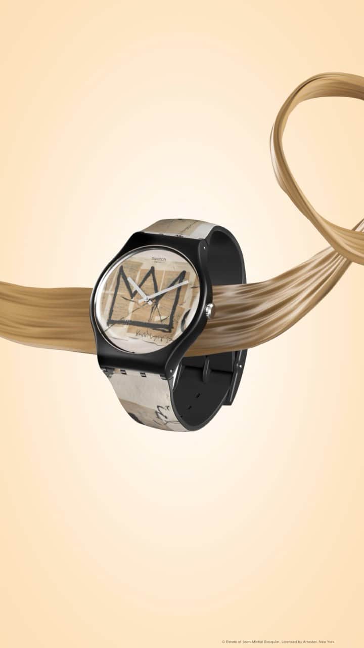 Swatchのインスタグラム：「Rule your style with the iconic crown of Basquiat 👑 #Swatch #SwatchArtJourney #SwatchxBasquiat @basquiatofficial」
