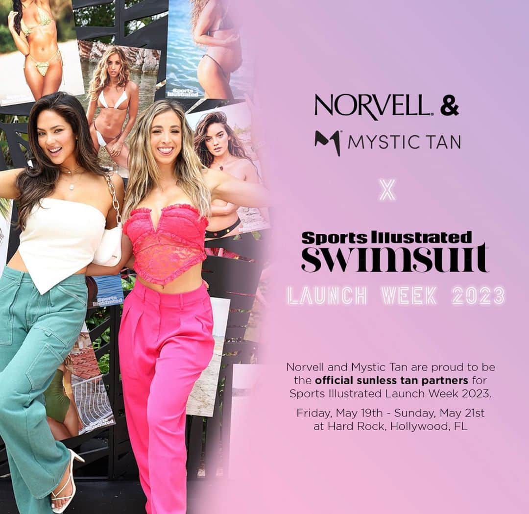 Sports Illustrated Swimsuitさんのインスタグラム写真 - (Sports Illustrated SwimsuitInstagram)「Norvell and Mystic Tan are so excited to be the official sunless tanning partner for @si_swimsuit for the launch of their 2023 Issue at the @hardrockholly! We will be on-site providing free spray tans to guests so they can be camera ready all weekend long. Looking to attend? Or can’t attend but still want a sun-kissed glow? Head to the link in our bio to purchase tickets and shop self tanners! ✨📸💖」5月13日 22時04分 - si_swimsuit