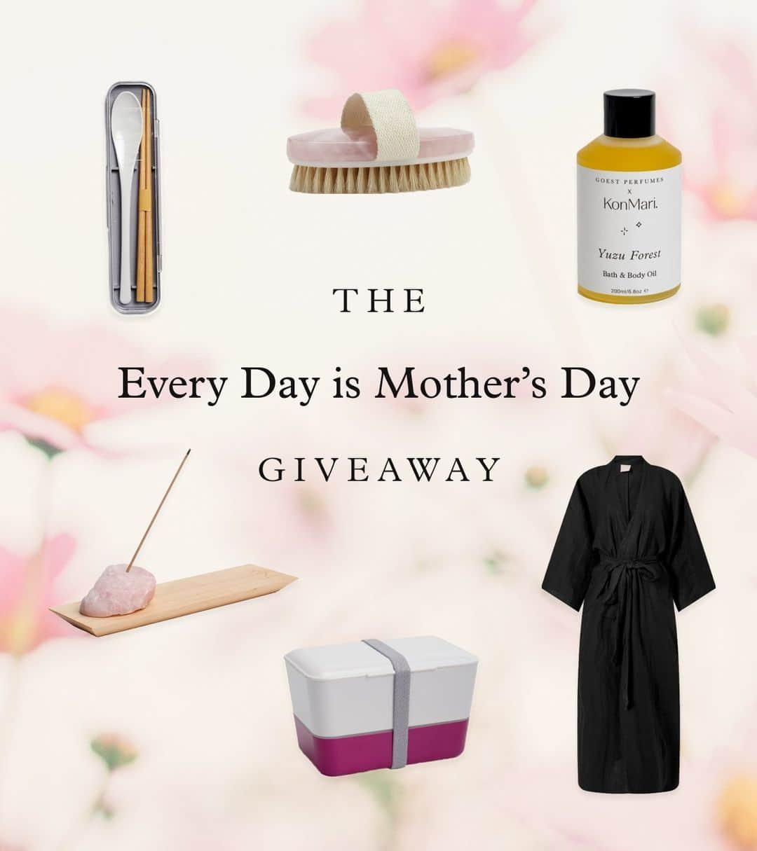 近藤麻理恵のインスタグラム：「Tomorrow (5/14) is the last day to enter @konmari.co's Every Day is Mother's Day giveaway! Visit the link in my bio to enter to win $450 worth of products that will help you or a mother figure in your life start a new self-care routine.」