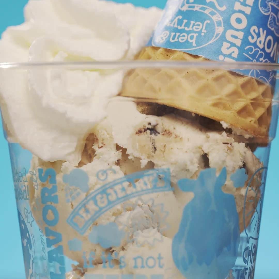 Ben & Jerry'sのインスタグラム：「Flip your dessert experience upside down with the Cone-ucopia Sundae! 🙃 Available at participating Scoop Shops.  📍 Find your nearest shop at the link in our bio!」
