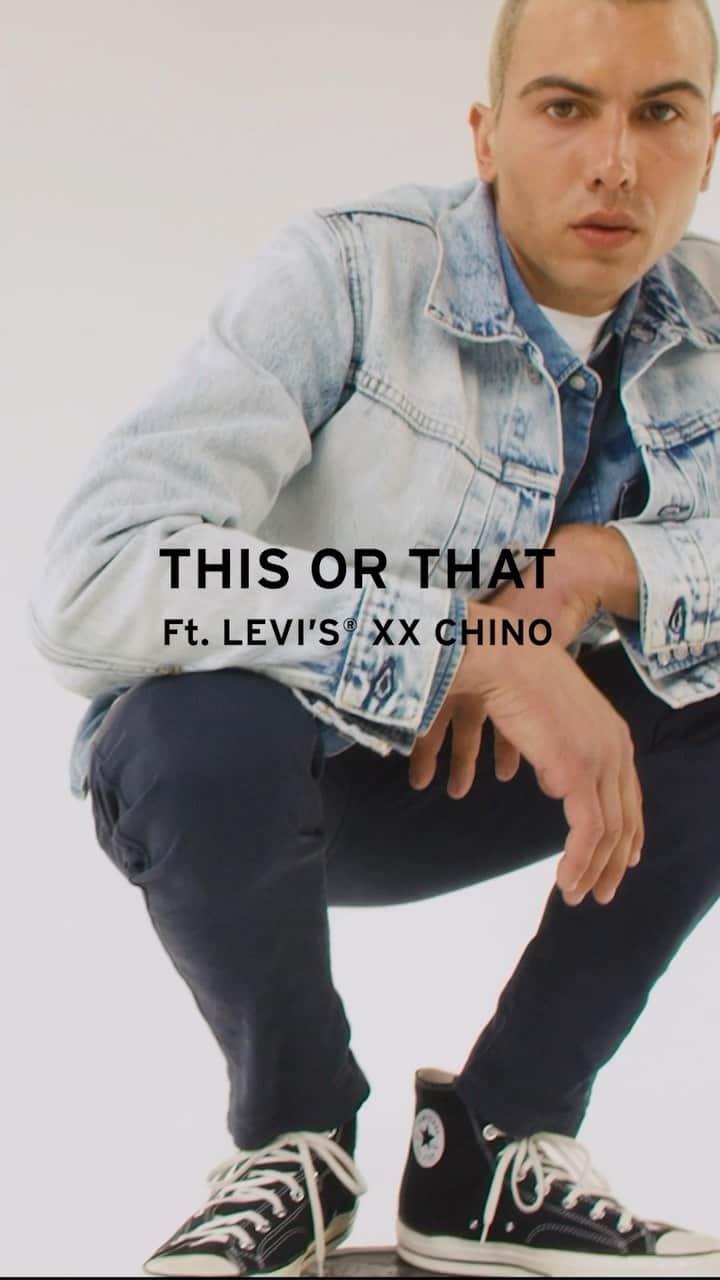 Levi’sのインスタグラム：「Choose your Levi’s® XX Chino fit. 🤜🤛 Then comment below.  👌= The Standard Taper 🤘= The Slim Taper 🤝= I’m a Pants Pacifist (and will be getting them both)  Head to link in bio or stories to shop all Levi’s® XX Chino styles.」