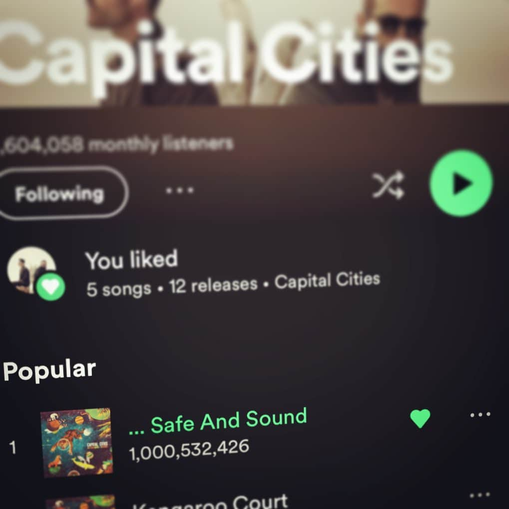 キャピタル・シティーズさんのインスタグラム写真 - (キャピタル・シティーズInstagram)「And there it is. 1 billion streams. The person who listened to the 1 billionth stream was a 24-year-old paleontologist from Spain, on her way to the Atapuerca Mountains to study the earliest known humans.」5月14日 4時14分 - capitalcities