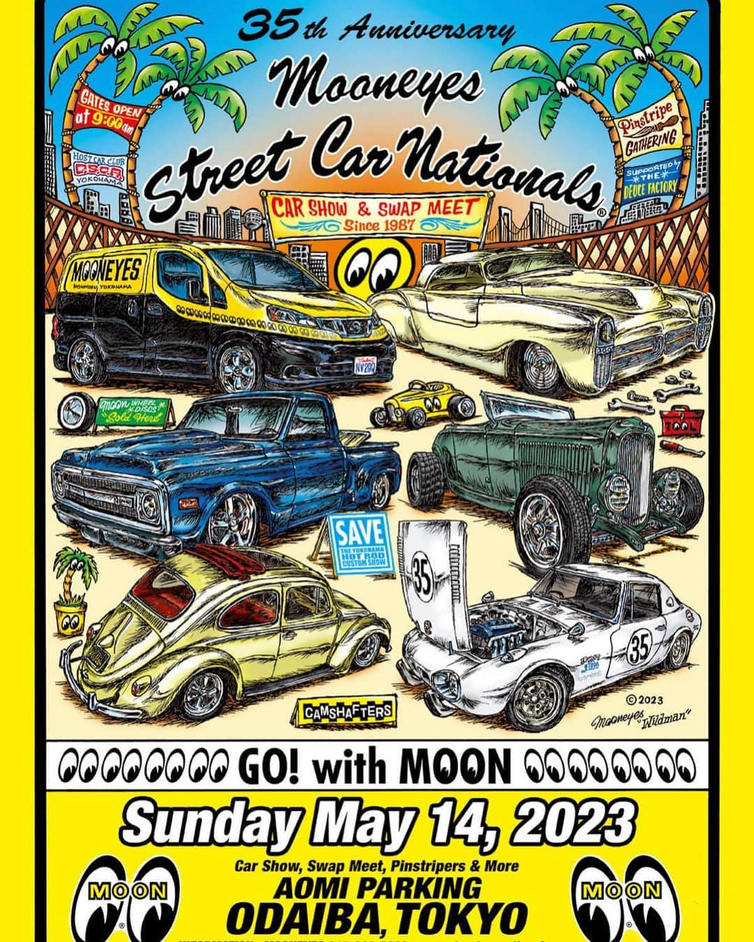 今村知可のインスタグラム：「さぁ❣️今日は、35th Anniversary MOONEYES Street Car Nationals®❣️ お台場の青海パーキングでお待ちしてます❣️  スタンスマジックブースにいまぁす❣️  #お台場 #撮影会モデル #レースクイーン #キャンギャル #model #carmeet #mooneyesstreetcarnationals #車好きな人と繋がりたい #instagram #instagood #followforfollowback #フォロワー募集中」