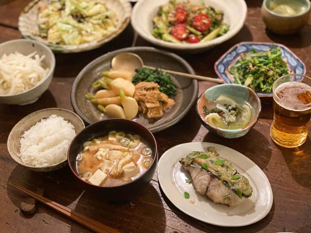 青山有紀さんのインスタグラム写真 - (青山有紀Instagram)「ある日の夕食 ママ作の水キムチが本当に美味しかった😻」5月14日 17時42分 - yukiaoya