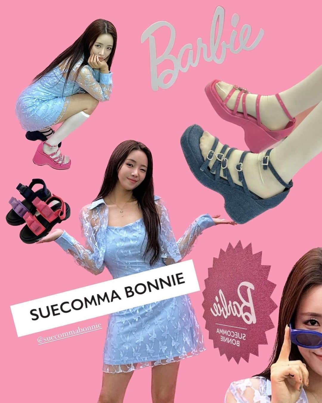 ジユルのインスタグラム：「#광고 20주년 #슈콤마보니 X 여자들의 로망 #Barbie  조합이라니 미쵸..ㅆ..또💖 슈콤마보니는 6켤례나 있는데 결국 또 장만🥲  그만 예쁘게 만들어주세요  Caution. 눈돌아감  @suecommabonnie @barbie」