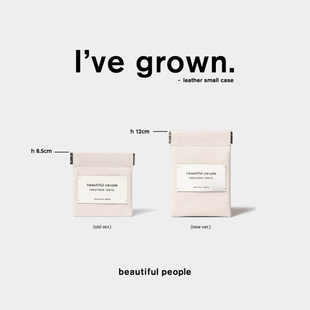 のインスタグラム：「#RENEWAL⁠ ⁠ 定番のレザースモールケースが、カードが入る大きさにリニューアルして再登場。また、リニューアルに合わせてシーズンカラーのDark Brownも発売します。⁠ ⁠ 5月13日　オンラインストアにて先行予約開始⁠ 5月下旬　直営各店にて発売予定⁠ ⁠ □ Leather Small Case⁠ Color: black/ecru/gray/mushroom/dark brown⁠ new size: h12 x w8 cm⁠ ⁠ □ Leather document case⁠ Color: black/ecru/gray/mushroom/dark brown⁠ ⁠ □ Leather clasp pouch⁠ Color: black/ecru/gray/mushroom/dark brown⁠ ⁠ □ Leather mini clasp pouch⁠ Color: black/ecru/gray/mushroom/dark brown⁠ ⁠  ___⁠ ⁠ #beautifulpeople⁠⁠⁠ #ビューティフルピープル⁠⁠⁠ #定番 #standard⁠ #ユニセックス ⁠#unisex ⁠ #newcolor  #革小物 #leather #leathersmallgoods  ⁠」