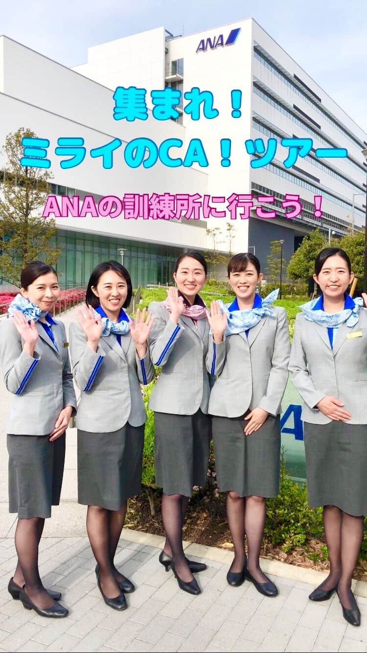 ANAのインスタグラム：「CAになりたい学生の皆様へ🌻 💙「集まれ！ミライのCA！ツアー 」💙 👉https://ana.ms/3O4q8t9  一般見学ツアーよりも、さらに詳しくCAの訓練やお仕事をご案内🎤 ✈️お客様からの質問に、ナビゲーター(ANAグループCA)が直接お答えします。 ✈️ナビゲーターによる訓練再現コーナーがあります。 皆様からのご予約をお待ちしております🍀 #allnipponairways #ANABlueBase #CA #客室乗務員 #訓練 #ツアー」