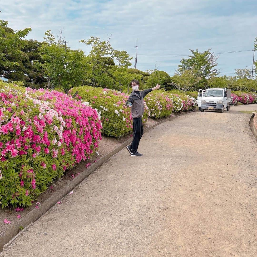 三宅裕貴さんのインスタグラム写真 - (三宅裕貴Instagram)「今月の5月5日にRSKバラ園のツツジの観賞に行ってきました。  受付にて、ツツジ開花中ですが終わりかけ(開花カレンダー通り)、バラが咲き始めとのことでした。 でも、せっかく来たし観たい！ってことで入場しました。  バラ園入り口をくぐり右側に小さいゲートを発見しました。 小さいゲートをくぐると可愛い『つるローズうらら』が咲いていたので撮影しました。  続いて、ツツジを撮影しました。 5月5日は、確かにツツジの開花が終わりかけていましたが、楽しかったです。 (8枚目の写真をお客さんに撮影して頂きました。撮影ありがとうございました。) 9枚目は、外観を損わない分かりやすい看板があり、辺りも綺麗に整備されていたので撮影して載せました。  26度の暑さの為、休憩へ。 出口が広くてバリアフリーだったので撮影して載せました。  つづく  #ゴールデンウィーク #5月5日 #rskバラ園 #バラ園 #rosegarden #장미정원 #偏光グラス #polarizedsunglasses #편광유리 #つるローズうらら #ローズうらら #つるバラ #ツツジ #azalea #진달래 #観賞 #admiration #관상 #バリアフリー #岡山観光 #岡山 #okayama #오카야마 #おかやま」5月14日 18時38分 - yuhkimiyakeevo