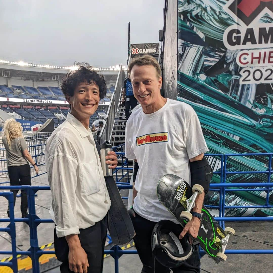 渡部豪太のインスタグラム：「X GAMES CHIBA 2023 REPORT 2  I got chance to meet and talk with these insane players.  Too good to be ture.  #skateboarding  #bmx #street #xgames #o0u #hellrazor  #love #freeslide」