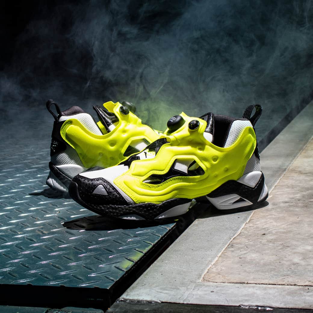 KICKS LAB. [ Tokyo/Japan ]のインスタグラム：「Reebok l "INSTAPUMP FURY 95" Ftwr White/Solar Yellow/Core Black l Available on the May 15th in Store and Online Store. #KICKSLAB #キックスラボ」