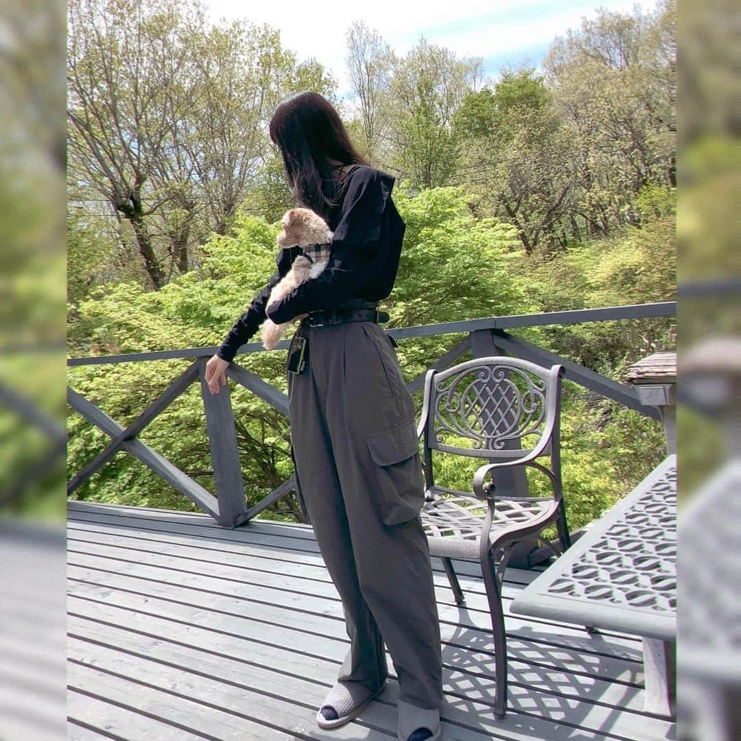 美緒さんのインスタグラム写真 - (美緒Instagram)「🌳🐶🛜  緑の中で過ごしました🌳 私にずっとベッタリな三女が可愛すぎて、カメラフォルダの中が三女ばかりです🐶 見てください。この満面の笑みを…ｷｬﾜｲｲ 祖母も大好きな森に一緒に行ったのですが、とても喜んでくれて嬉しかったです🛜  (私と同じ方向見ちゃうのもｶﾜｲｲ)  #instadaily #instagood #happy #dog #summer #ootd #nature #green #愛犬  #まるぷー #マルプー #マルプー連合」5月14日 19時14分 - mio_miofficial