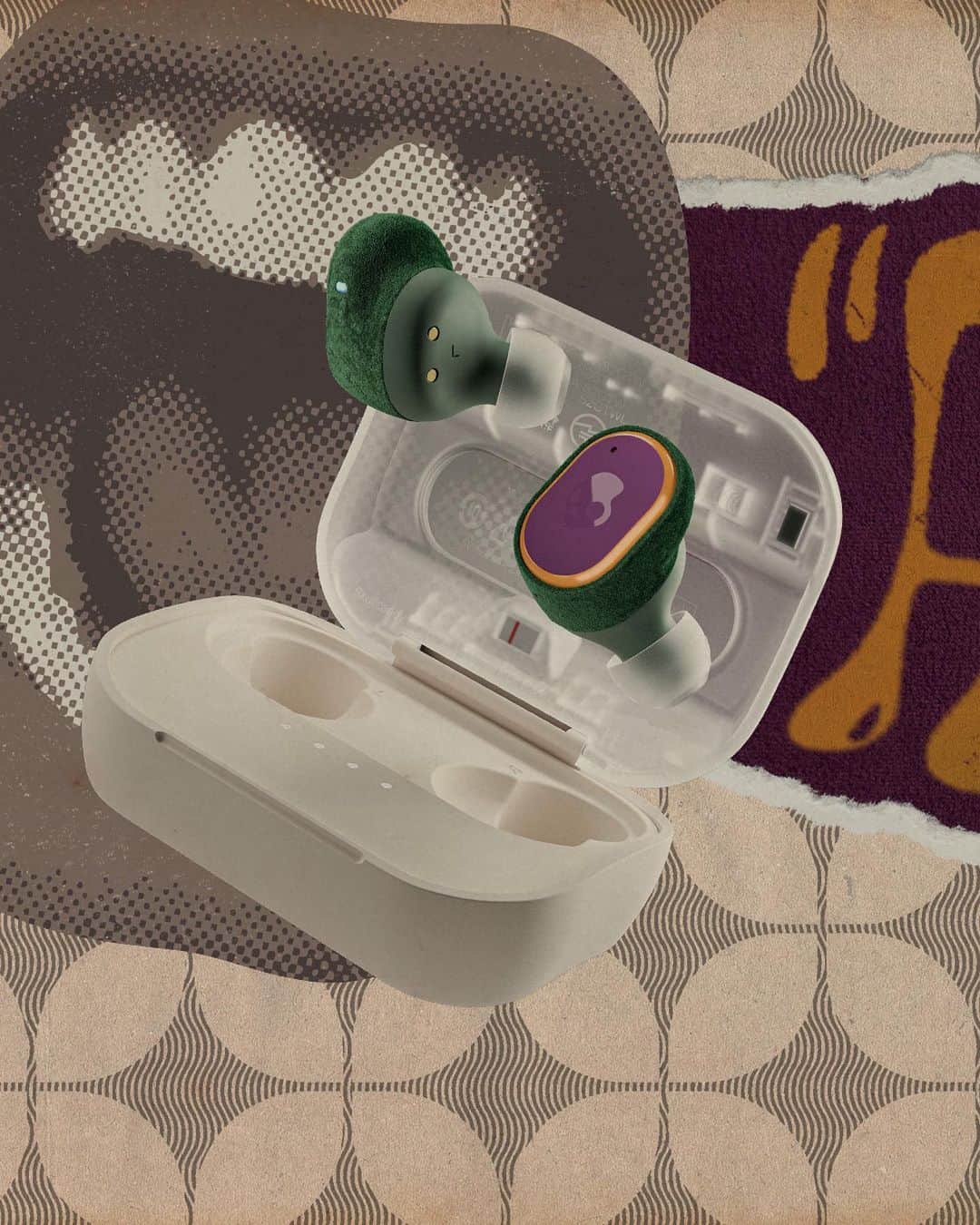 Skullcandy Japanのインスタグラム：「Grind® Haze Skull-iQにより、ボイスコントロールで、再生/停止、着信応答、選曲、スポティファイの立ち上げなどイヤホンのボタンにすら触れる事なく声でも操作。 メロウでチルな雰囲気はそのままで。」