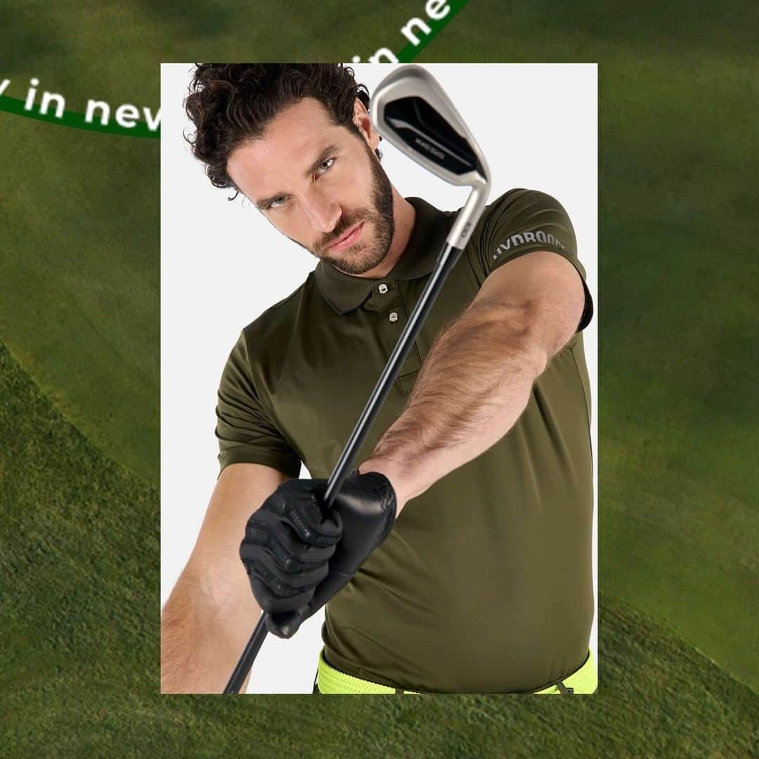 のインスタグラム：「⛳Look and feel your best on the greens with our cutting-edge polo tees  www.hydrogen.it  #hydrogen_official #luxurysportswear #golfuniform #newgolfcollection」