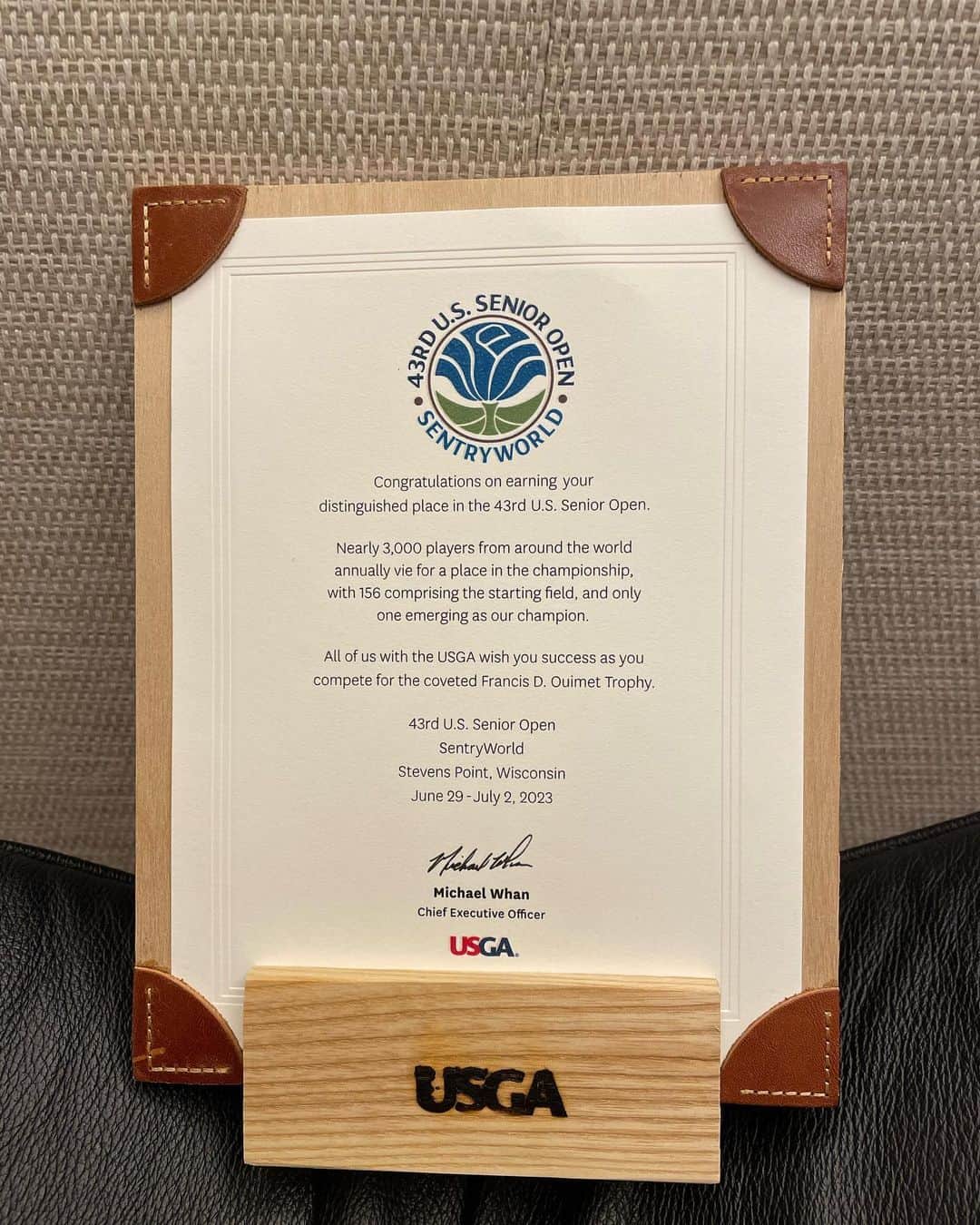 深堀圭一郎のインスタグラム：「USGAから 今年の全米シニアオープン出場の手紙が届きました。  #全米シニアオープン  #usga  #深堀圭一郎」