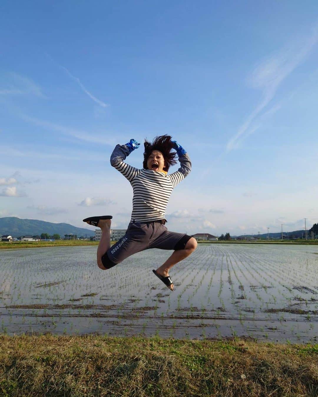 住吉美紀のインスタグラム：「田植え2023。無事終了！ Rice planting 2023 is completed!」