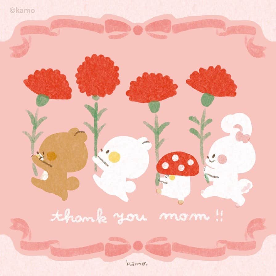 カモさんのインスタグラム写真 - (カモInstagram)「Thank you mom🌷 #母の日 #ははのひ #イラスト文字 #手書き文字 #illustratorkamo  ※3枚目は動画です」5月15日 7時00分 - illustratorkamo