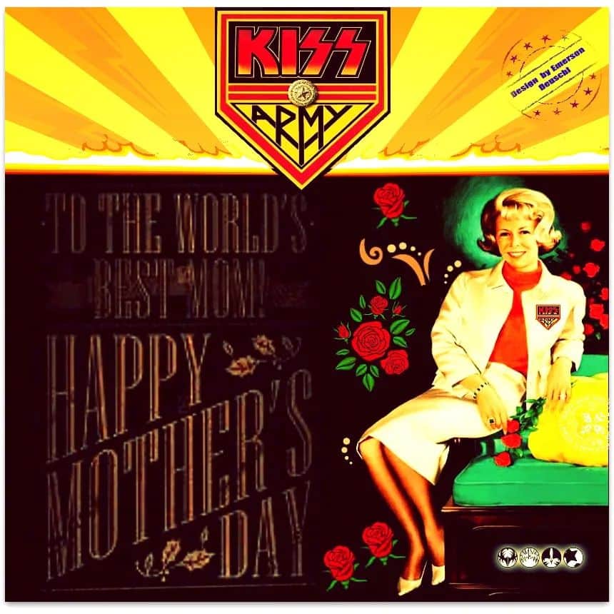 KISSのインスタグラム：「Happy #MothersDay to all of the wonderful Moms out there!  Thanks to Emerson Deuschl for sharing his art with us. Awesome!」