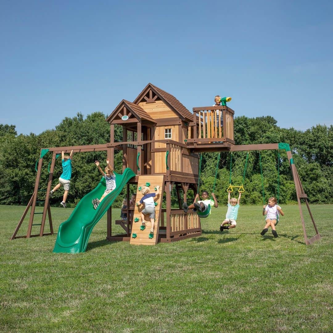 HGTVのインスタグラム：「Swing into summer with a backyard swing set that will keep your kids outside playing safely and off their screens. ⁠ ⁠ Click this picture at the link in our bio to read everything you need to know about selecting the right set for your child’s interests and family budget. ⁠ ⁠ #HGTVShopping」