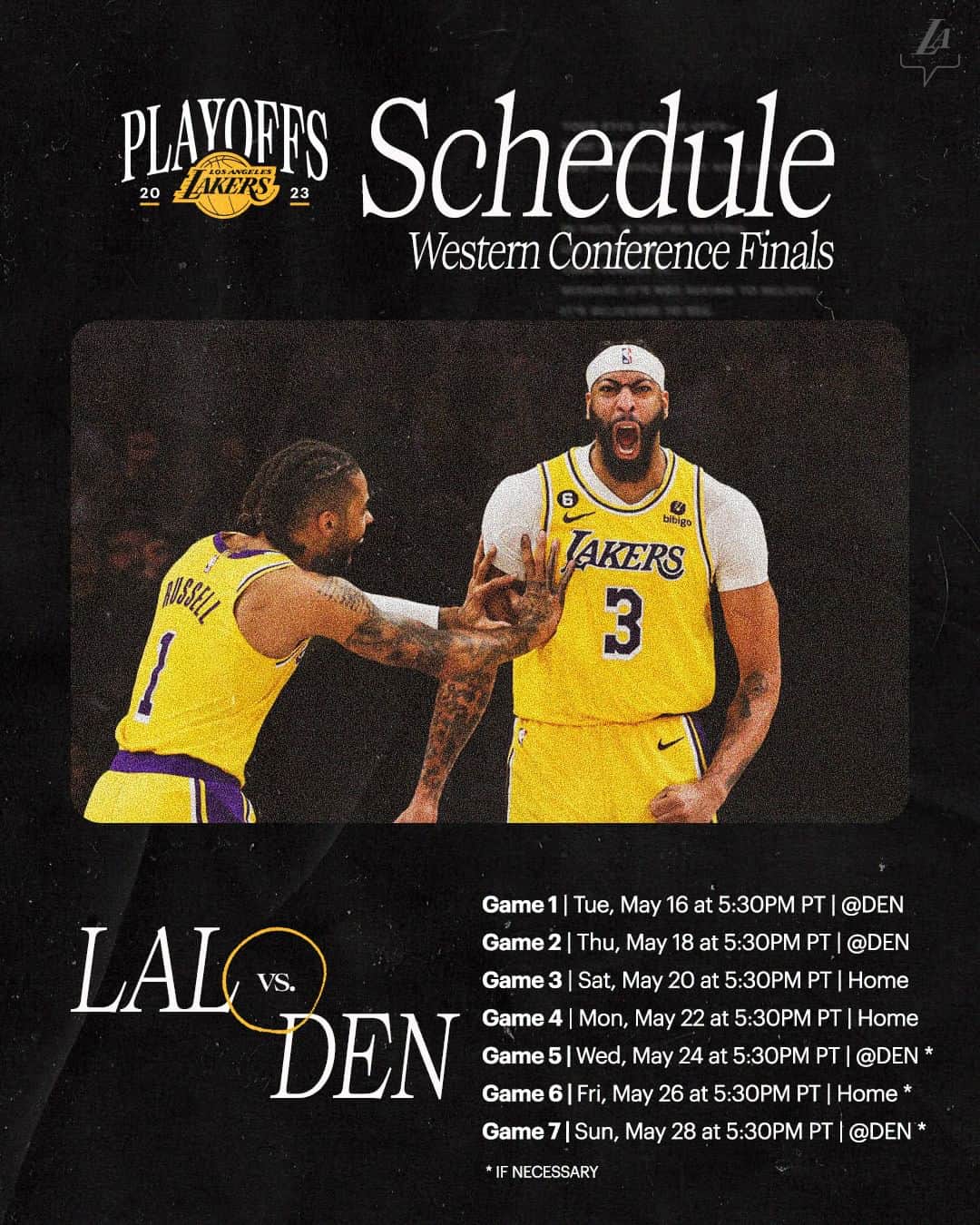 Los Angeles Lakersさんのインスタグラム写真 - (Los Angeles LakersInstagram)「Western Conference Finals are set -- mark your calendar 🗓」5月15日 6時01分 - lakers