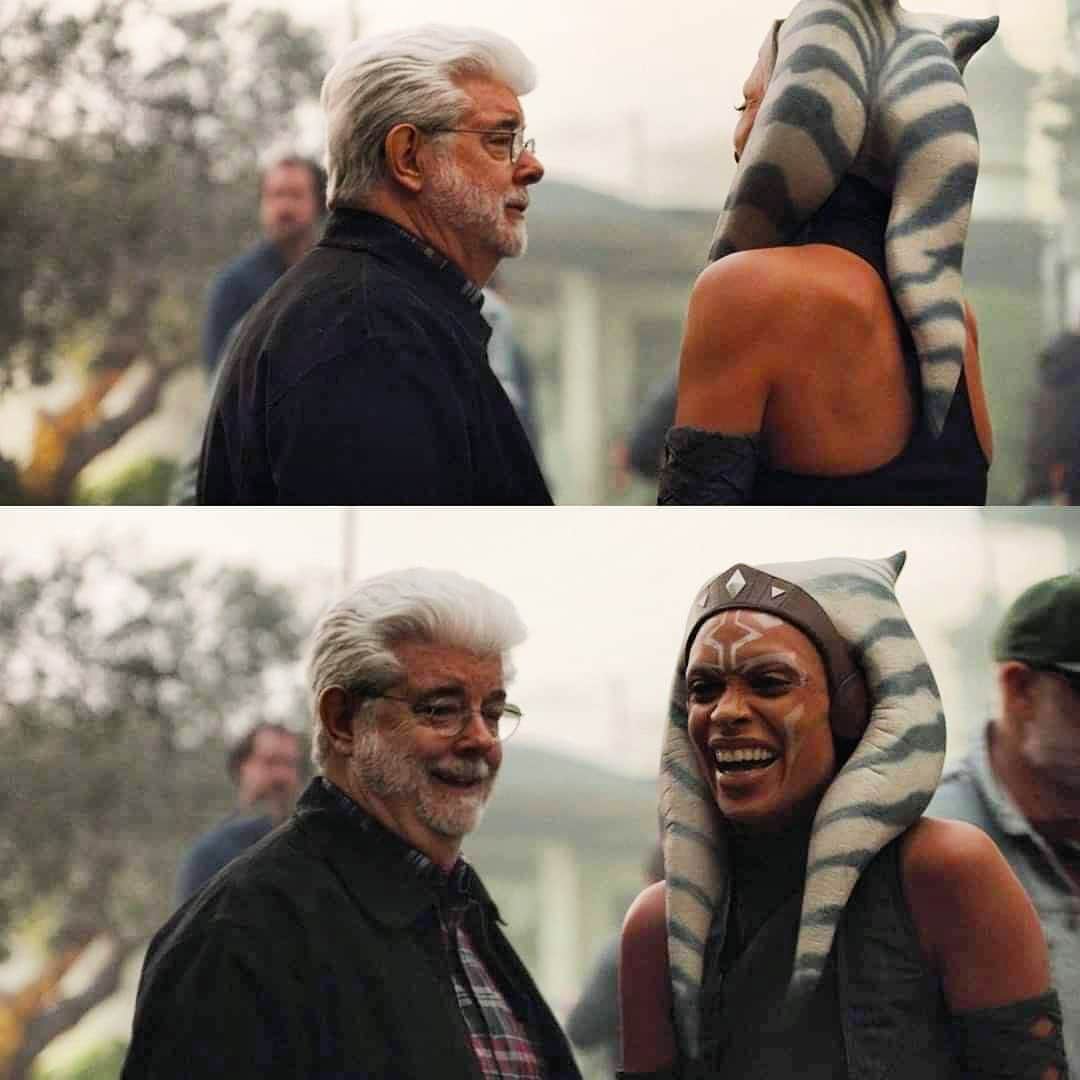 ロザリオ・ドーソンのインスタグラム：「Happy Birthday 🎈 George Lucas.   What an honor it is to be part of your universe. 🌌  #starwars #lucasfilm」