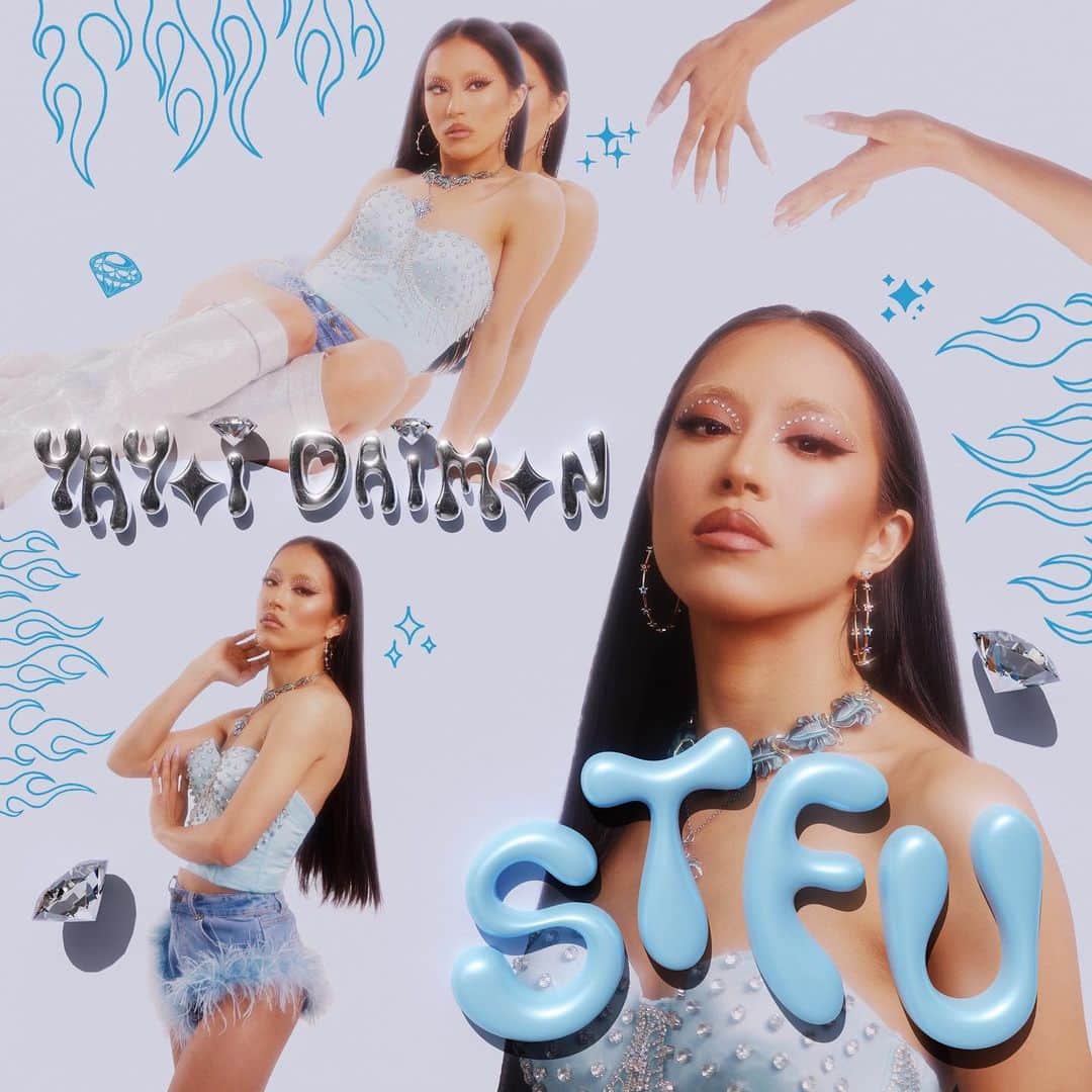 大門弥生のインスタグラム：「5/20 New Single🐬💎💙  みんなウルサイ -STFU  (Minna Urusai) it's cominggggg! 土曜リリース！  Lyrics・Composed by YAYOI DAIMON Beats by @djyutaka  Guitar by Yuji Fukuda Recording, Mixing by Matt Nelson  Artwork @sv.meet  Artist Photo @cbfour.co  MUA @aime_mua   Released by YAYOI DAIMON  ーーーーーーーーーーーーー  誰に何を言われても、自分の道を突き進め！  音楽を通し、夢を追いかける中で 多数の意見に惑わされ 自分自身を見失っていた時に生まれた一曲。  発展途上の大門弥生が送る 極上のポップなHIPHOP。応援歌。  ビートはLAでも交流の深い Dj Yutakaが担当。 若くして渡米し、アフリカ・バンバータ率いる「ZULU NATION」に参加。 現在もロサンゼルスに活動拠点を置き、アメリカと日本のシーンを 古くから繋いできたヒップホップシーンのレジェンドである。  今回、ビジュアル、レコーディング、マスタリングまでを ロサンゼルスで行い、世界スタンダードなクオリティを 自由奔放な大門弥生らしい世界観で表現。  ーーーーーーーーーー  Believe in yourself! Don't care what other people think, and follow your heart.  Chasing her dreams through music, she wrote this song when she was losing herself in a sea of other people's opinions.  The best empowerment song delivered by YAYOI DAIMON.  The beat by Dj Yutaka, who moved to the United States at a young age and participated in "ZULU NATION" by Afrika Bambaataa. He is still based in Los Angeles and is a legend in the Japanese hip-hop scene that has long connected the American and Japanese scenes.  This time, YAYOI DAIMON made visuals, recording, and mastering in Los Angeles, expressing world-standard quality with a free-spirited view of the world.」