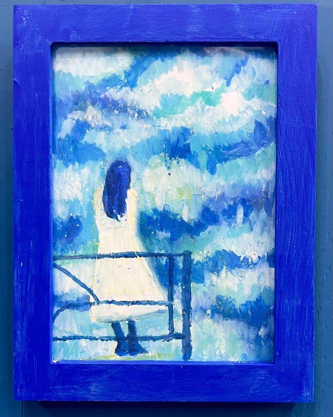 フクザワさんのインスタグラム写真 - (フクザワInstagram)「5/12-14福岡個展ありがとうございました🔷🌀🟦💤🔵🧢🛜🌊💙またすぐ行きたすぎる。次は7月に大阪個展です。 #福岡 #個展 #illustration #drawing #サクラクレパス #blue #pozoq #午後には溶けていた」5月15日 21時07分 - fuku_zawa