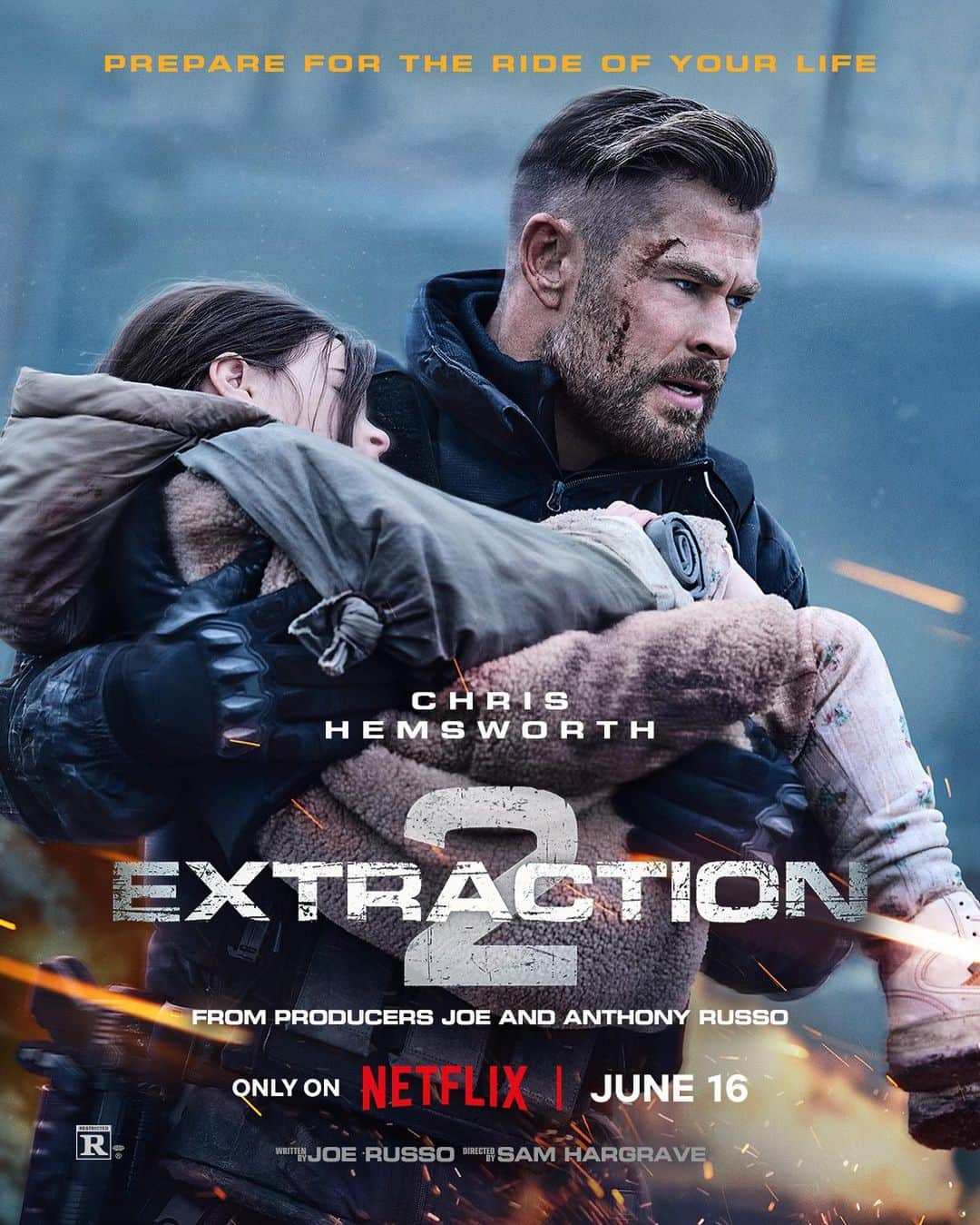 クリス・ヘムズワースさんのインスタグラム写真 - (クリス・ヘムズワースInstagram)「Our insane 21 minute oner captured in these posters!!! And we ain’t stopping there. Tomorrow we’re dropping the #Extraction2 trailer!!! Let’s go 🔥」5月15日 22時00分 - chrishemsworth